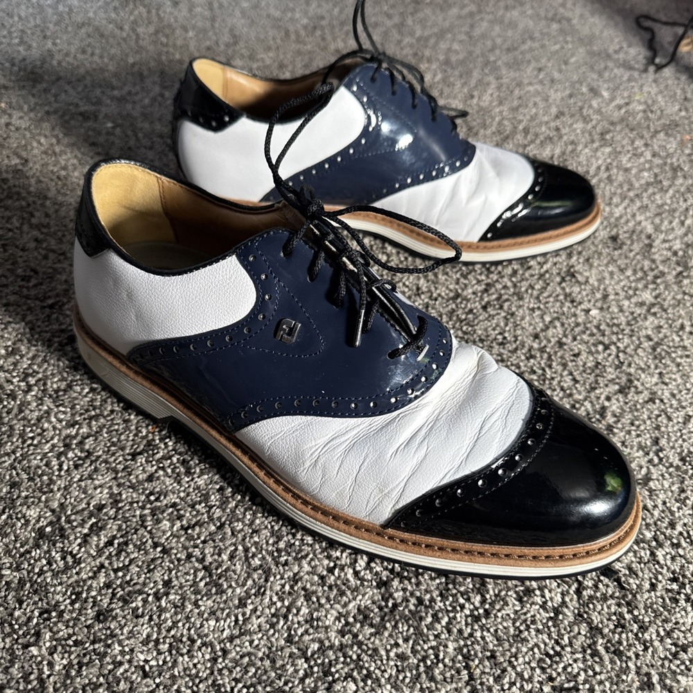 FootJoy Premiere Series Wilcox Navy White Golf Shoes 54323 Men's Size 10.5 M